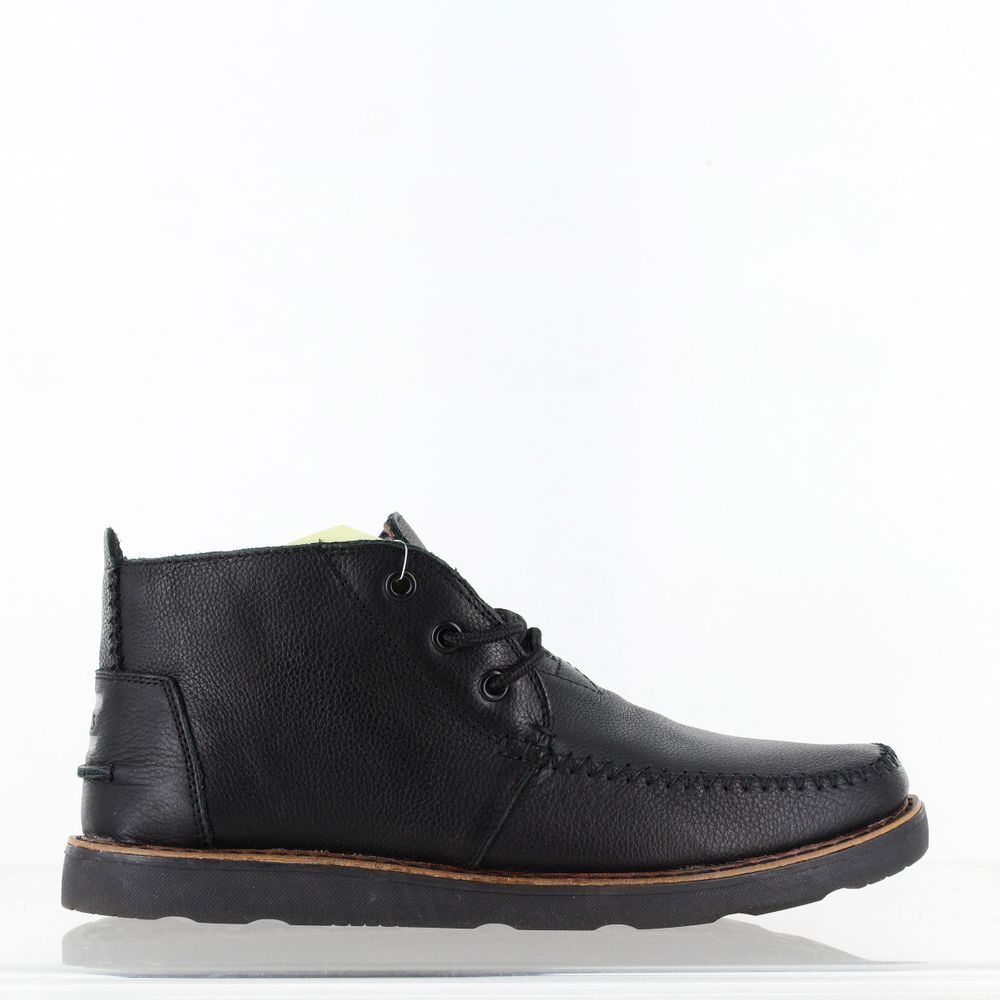 Toms Chukka Black Full Grain Leather Mens Boots 12